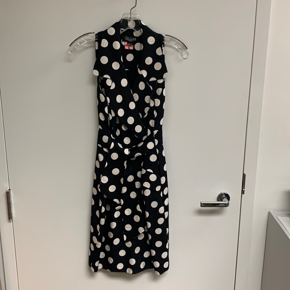 Gillian polka dot halter wrap dress with tie